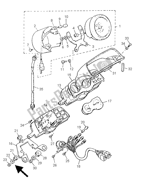 All parts for the Meter of the Yamaha V MAX 12 1200 1997