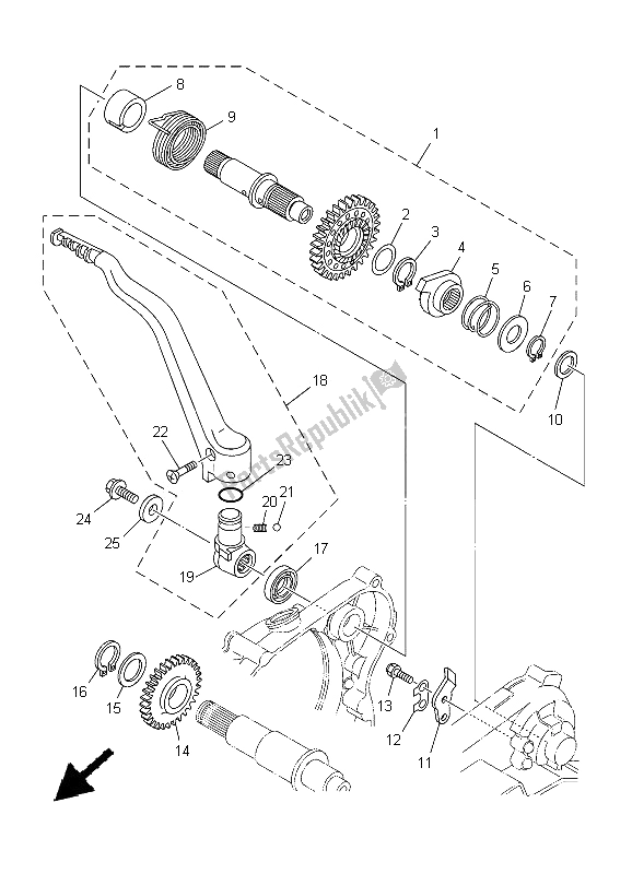 Todas las partes para Inicio de Yamaha YZ 250 2005