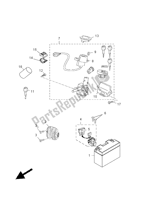 Todas las partes para Eléctrico 1 de Yamaha YP 250R 2014