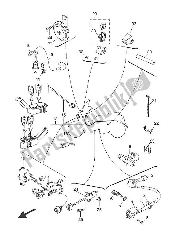 Todas las partes para Eléctrico 2 de Yamaha YP 400 RA 2016