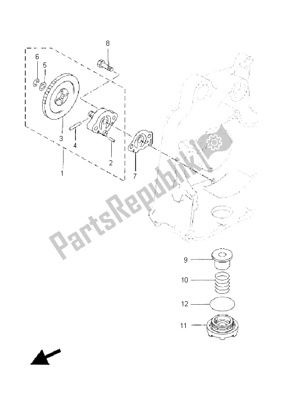 All parts for the Oil Pump of the Yamaha VP 250 X City 2008