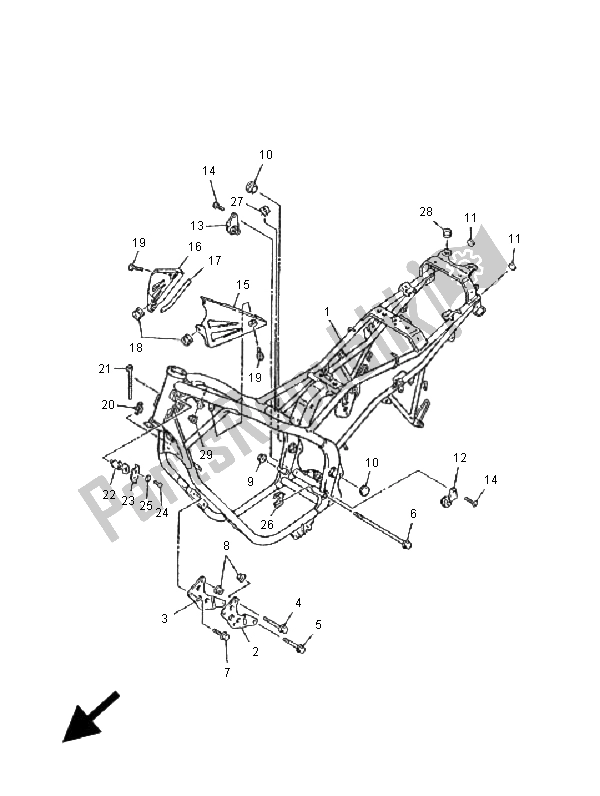 Toutes les pièces pour le Cadre du Yamaha XJ 600N 2001