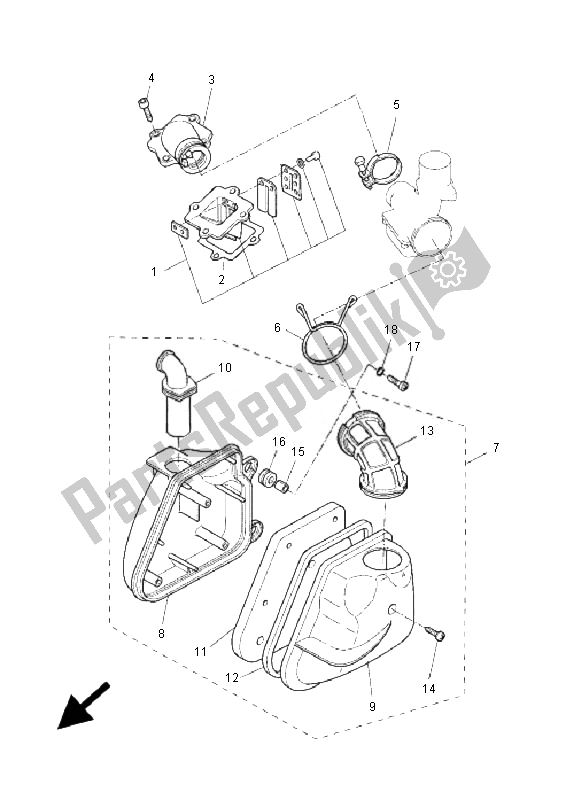 All parts for the Intake (switzerland) of the Yamaha YQ 50L Aerox Race Replica 2007