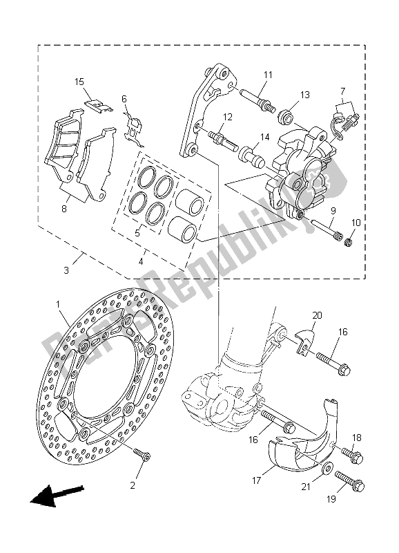 Todas las partes para Pinza De Freno Delantero de Yamaha YZ 250 2004