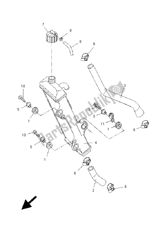 Todas as partes de Mangueira Do Radiador do Yamaha DT 50R SM 2006