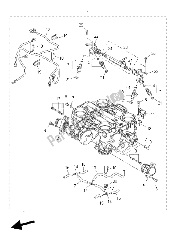 Todas las partes para Ingesta 2 de Yamaha VMX 17 1700 2011