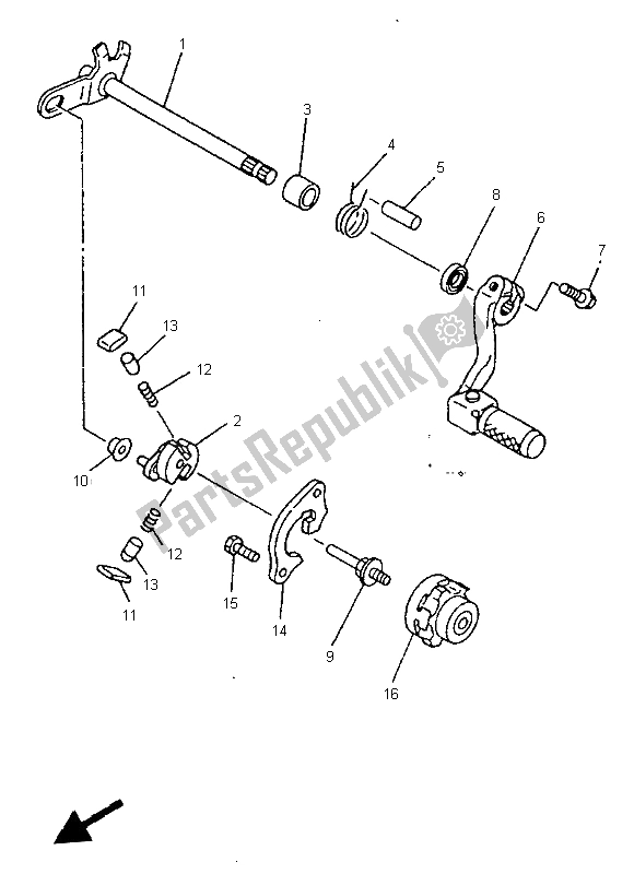 Toutes les pièces pour le Arbre De Changement du Yamaha WR 400F 1998