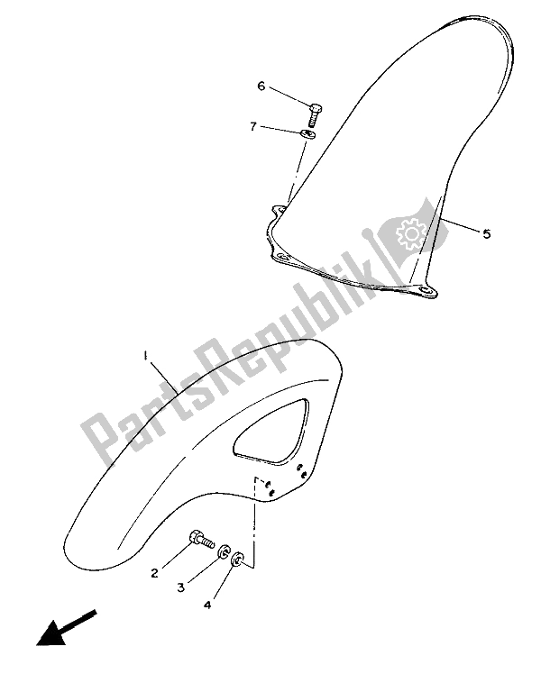 All parts for the Fender of the Yamaha TZ 250T 1987