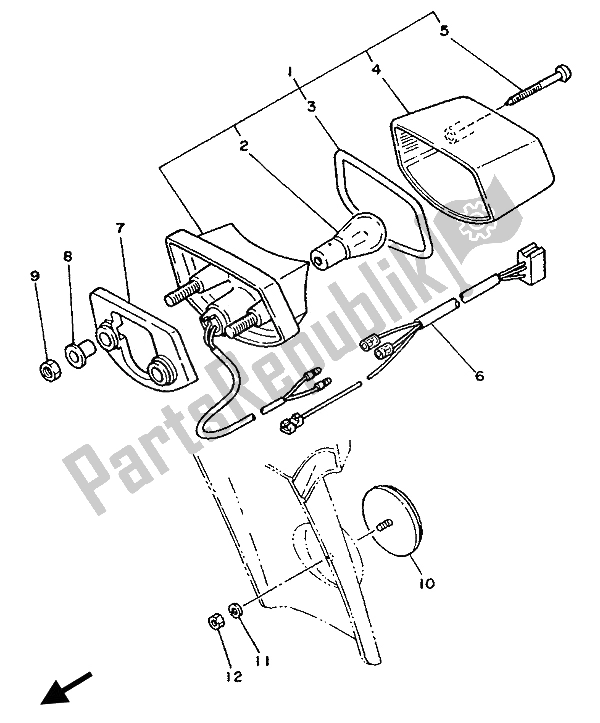 Todas las partes para Luz De La Cola de Yamaha XT 350 1992