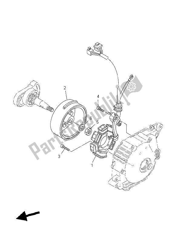 All parts for the Generator of the Yamaha TT R 90E 2004