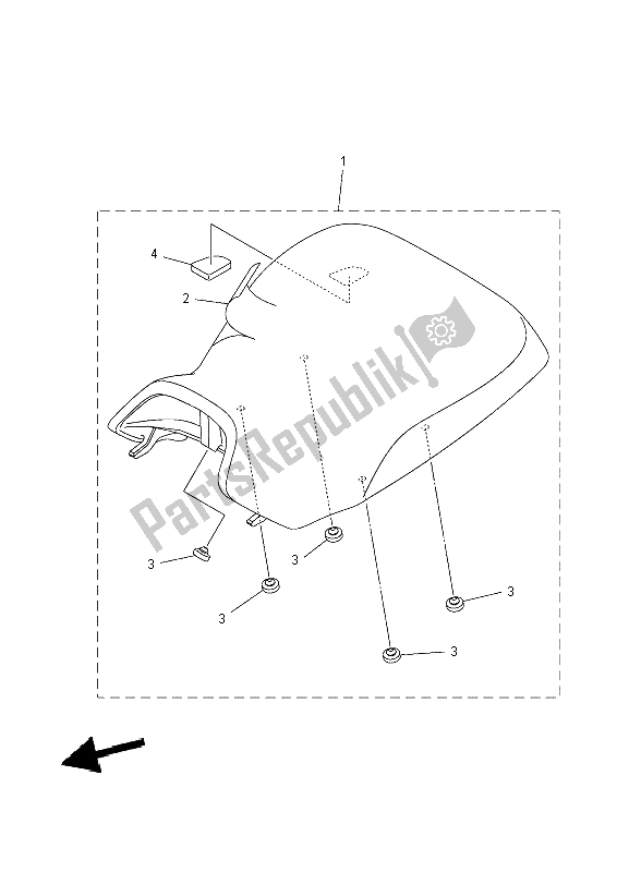 All parts for the Seat of the Yamaha YFM 700 FWA Grizzly 4X4 2014