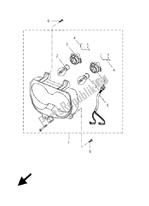 All parts for the Headlight of the Yamaha CW 50N BWS 2007