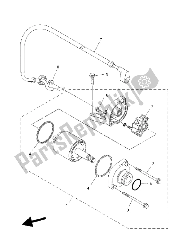 All parts for the Starting Motor of the Yamaha YZF 450R SE 2011