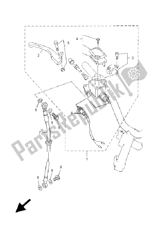 Tutte le parti per il Pompa Freno Anteriore del Yamaha YN 50 Neos 2005