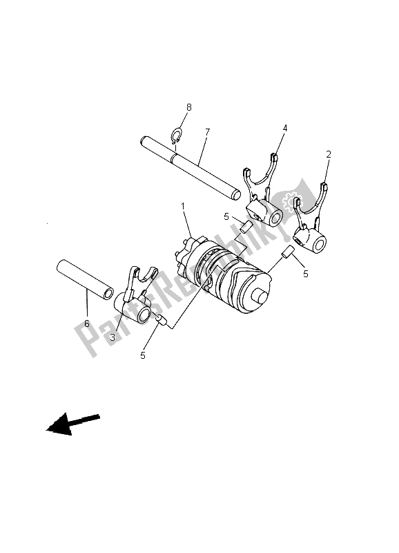 Wszystkie części do Krzywka Zmiany Biegów I Widelec Yamaha YZ 85 SW LW 2002