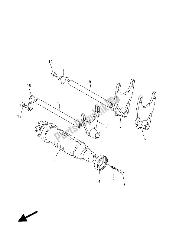 Todas las partes para Cambio De Leva Y Horquilla de Yamaha VMX 17 1700 2012