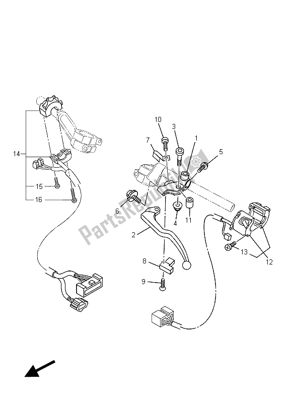 All parts for the Handle Switch & Lever of the Yamaha XVS 950 CR 2015