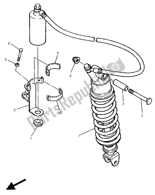 Toutes les pièces pour le Suspension Arrière du Yamaha FZR 1000 1995