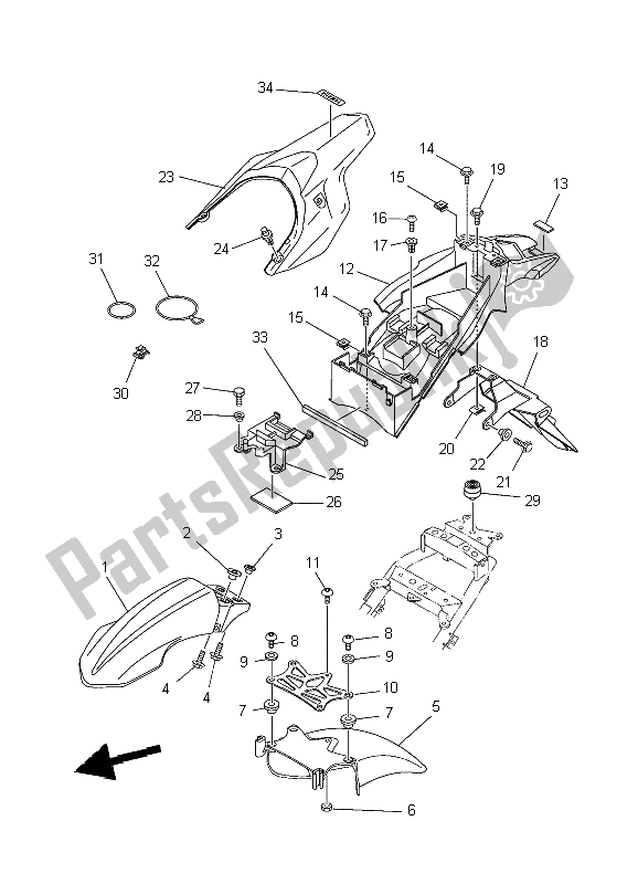 Todas las partes para Defensa de Yamaha XT 660X 2009