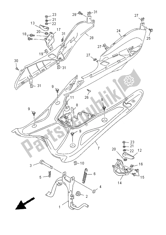 Toutes les pièces pour le Support Et Repose-pieds du Yamaha YN 50 EM 2013