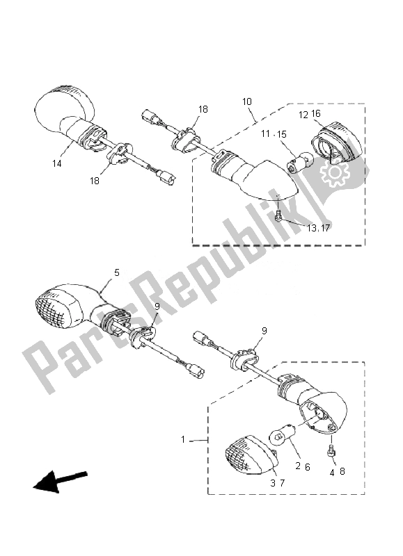 Todas las partes para Luz Intermitente de Yamaha TDM 900 2007