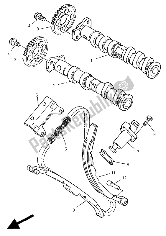 All parts for the Camshaft & Chain of the Yamaha TRX 850 1998