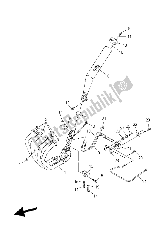 Tutte le parti per il Scarico del Yamaha XJR 1300 2009