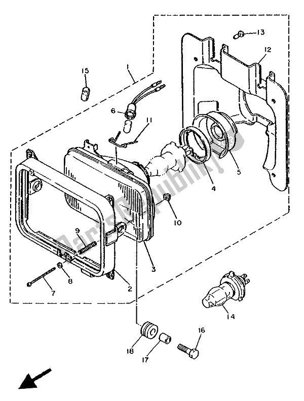 Todas las partes para Faro de Yamaha XT 350 1992