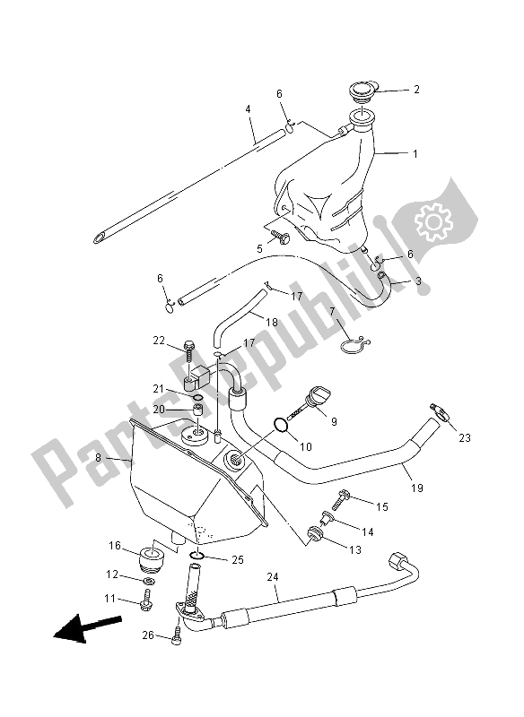 Tutte le parti per il Serbatoio Dell'olio del Yamaha YFM 700R SE 2012