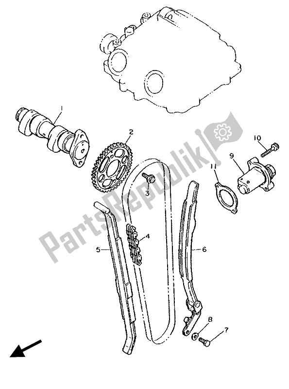 Tutte le parti per il Albero A Camme E Catena del Yamaha XT 600Z Tenere 1990