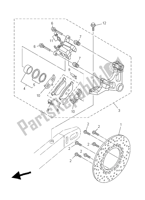 Todas las partes para Pinza De Freno Trasero de Yamaha TDM 900 2004