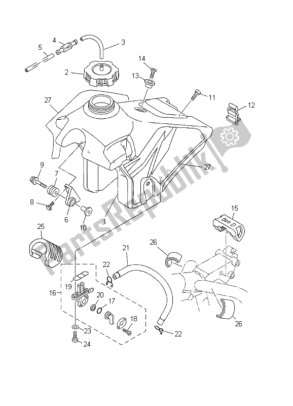 Wszystkie części do Zbiornik Paliwa Yamaha YZ 250F 2002