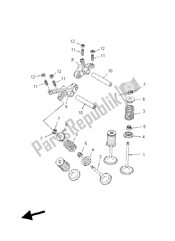 All parts for the Valve of the Yamaha YFM 700F Grizzly EPS 2011