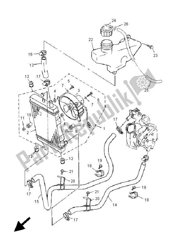 Toutes les pièces pour le Tuyau De Radiateur du Yamaha YP 180E Majesty 2005