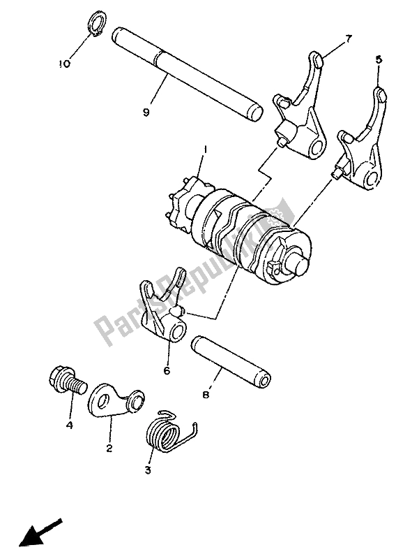 Todas as partes de Shift Cam E Garfo do Yamaha DT 125R 1993