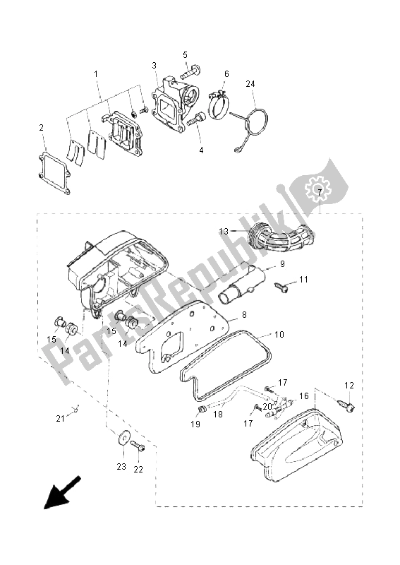 All parts for the Intake of the Yamaha CW 50 RS BWS 2009