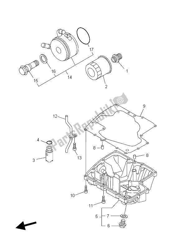 Todas as partes de Limpador De óleo do Yamaha YZF R1S 1000 2006