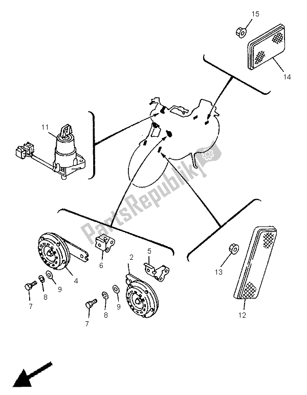 All parts for the Alternate Electrical (che,aut) of the Yamaha XV 750 Virago 1996