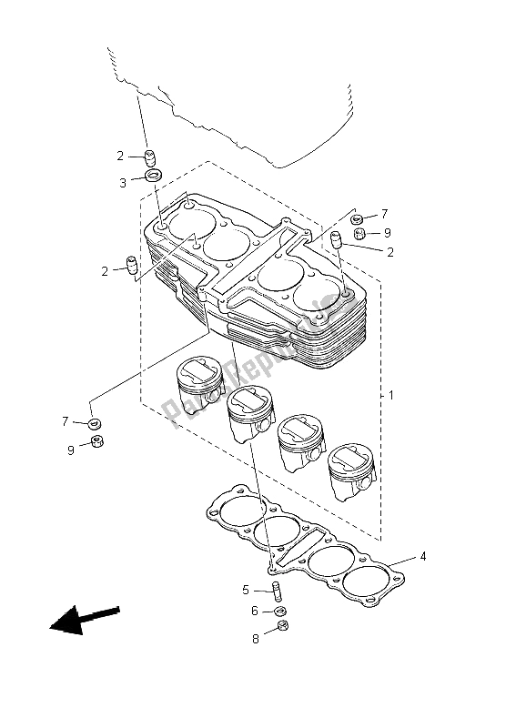 Todas las partes para Cilindro de Yamaha XJR 1300 2002