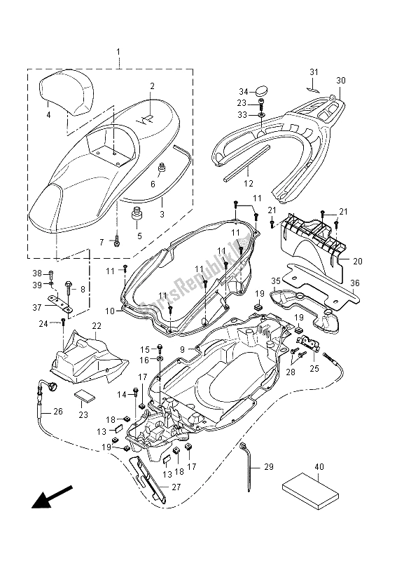 Tutte le parti per il Posto A Sedere del Yamaha VP 250 X City 2012