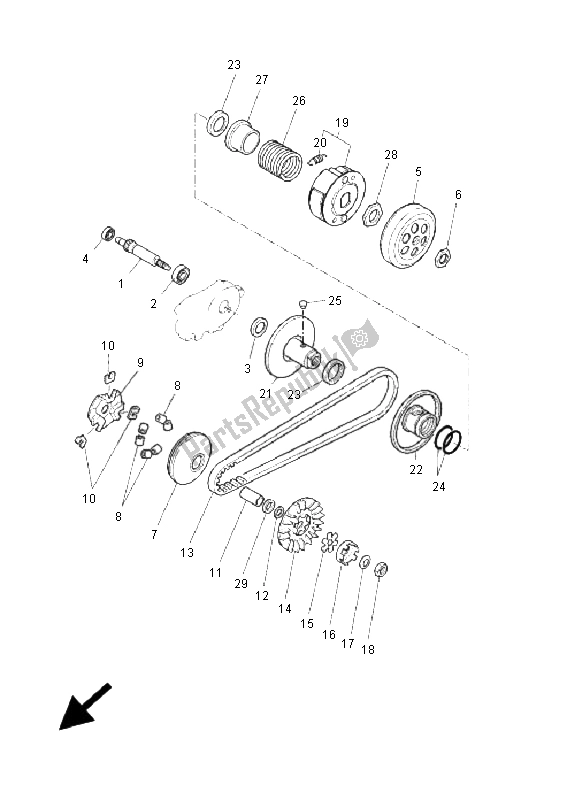 All parts for the Clutch of the Yamaha YH 50 WHY 2005