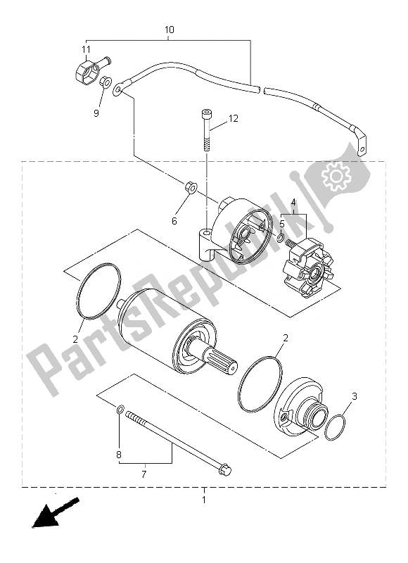 All parts for the Starting Motor of the Yamaha FZ8 SA 800 2014