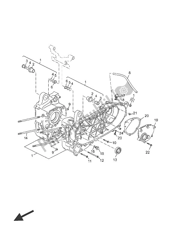 Tutte le parti per il Carter del Yamaha YP 125R 2016