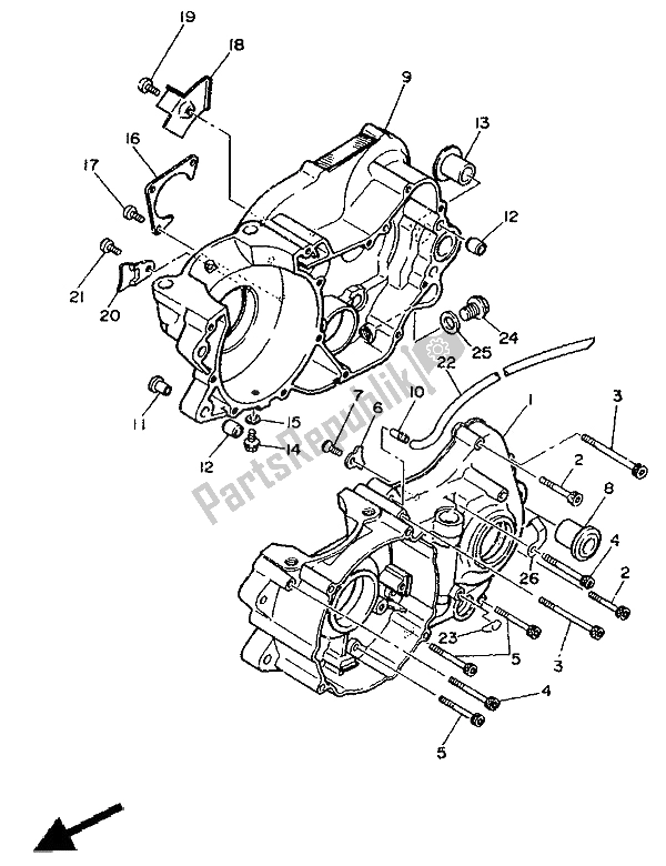 Todas las partes para Caja Del Cigüeñal de Yamaha TY 250R 1991