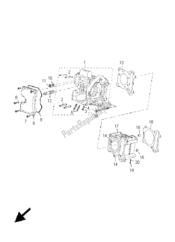 Tutte le parti per il Cilindro del Yamaha YP 125R X MAX 2006