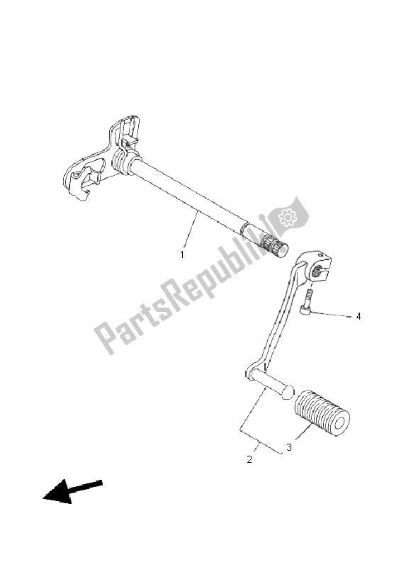 All parts for the Shift Shaft of the Yamaha XT 660R 2011