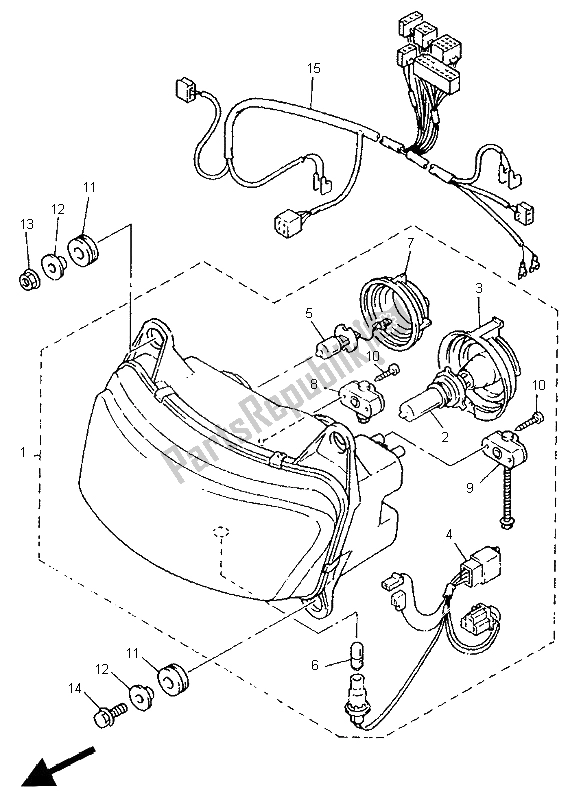 Toutes les pièces pour le Phare du Yamaha GTS 1000A 1998