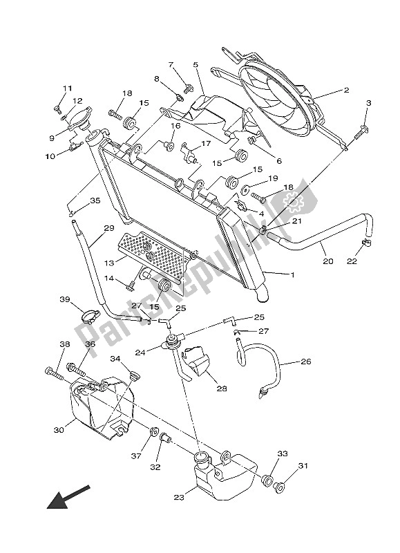 Tutte le parti per il Tubo Del Radiatore del Yamaha MT 09A 900 2016