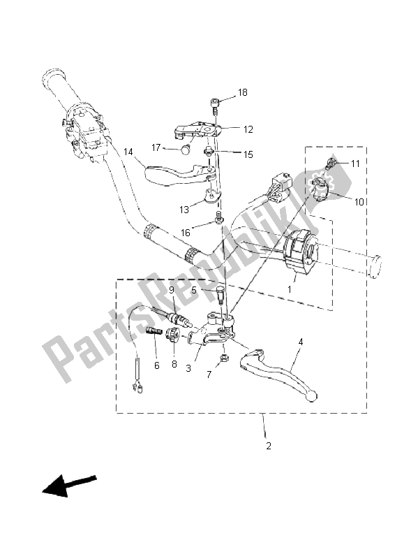 Tutte le parti per il Impugnatura Interruttore E Leva del Yamaha YFZ 450 SE 2008