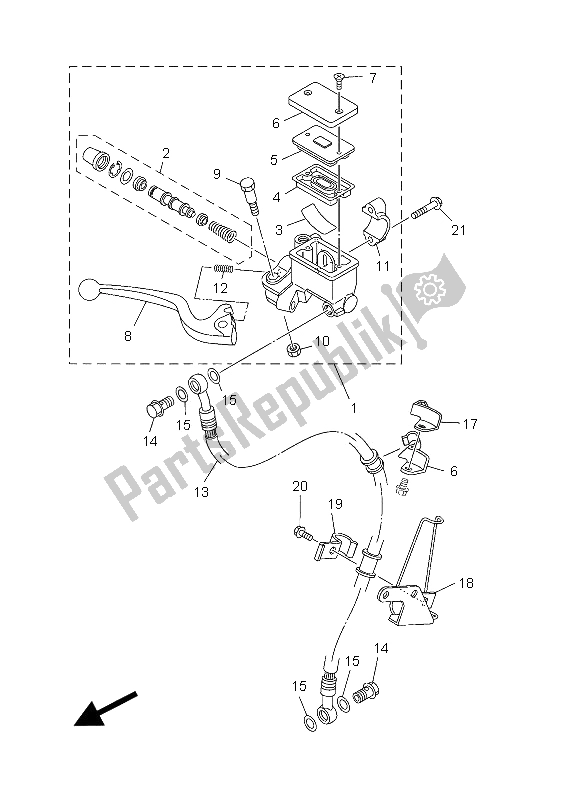 Wszystkie części do Przedni Cylinder G?ówny Yamaha YBR 125 ED 2012